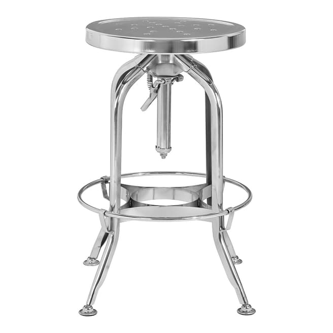 Fifty Five South Gator Stool, Chrome Finish Steel, Adjustable
