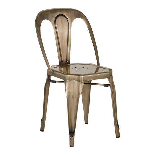 Fifty Five South Grange Brass Finish Metal Chair