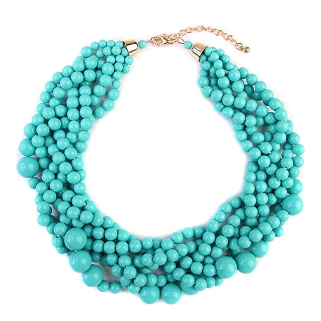 Liv Oliver 18K Gold Plated Turquoise Statement Necklace