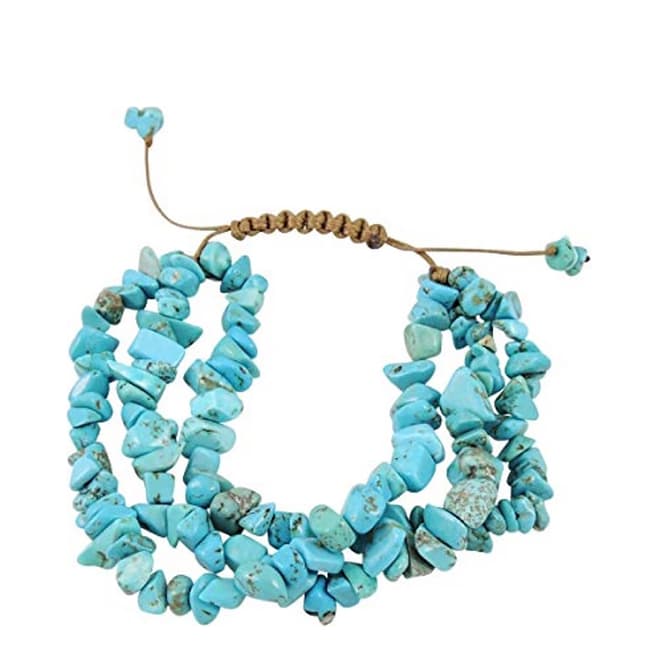 Liv Oliver 18K Gold Multi Strand Turquoise Bracelet