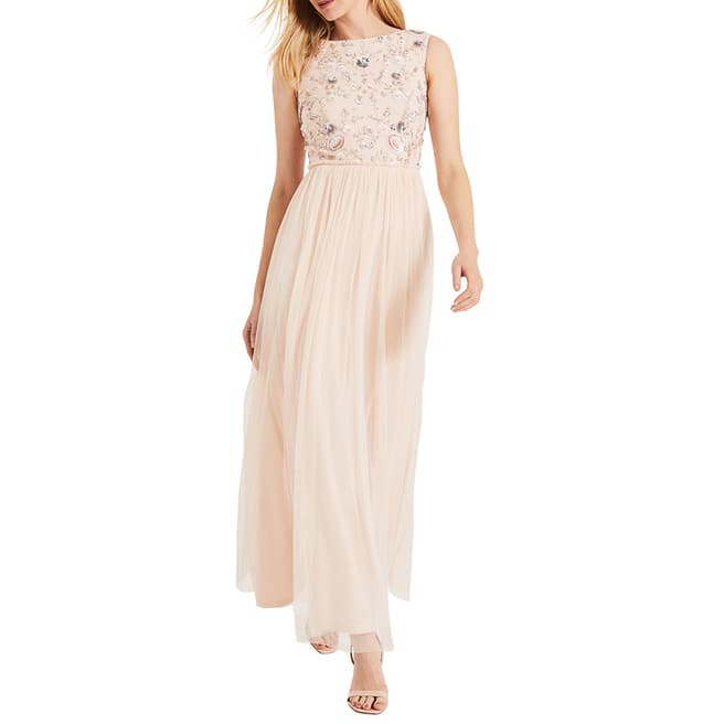 Phase Eight Beige Rosario Embroidered Dress