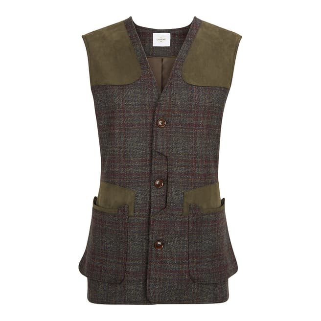 Le Chameau Grey/Green Field Tweed Vest