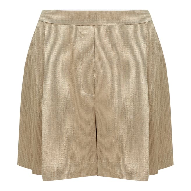 Reiss Pale Gold Ayla Fluid Textured Shorts