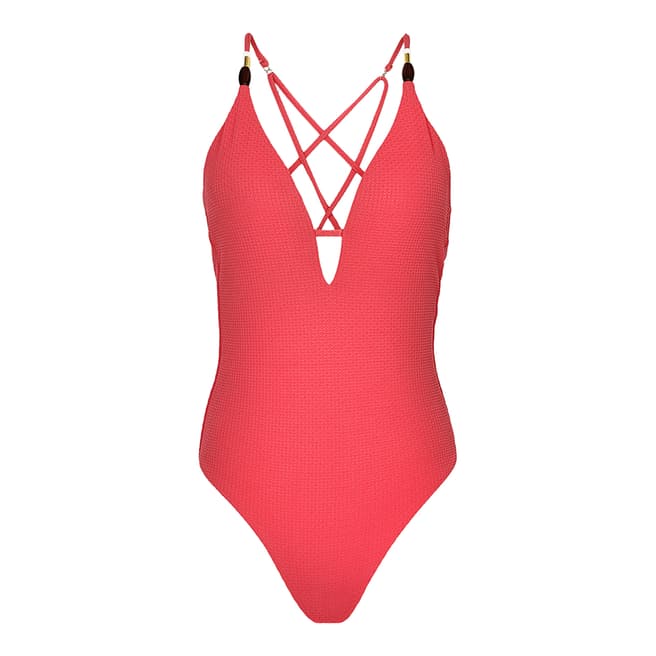 Reiss Soft Pink Larkin Textured Swimsuit