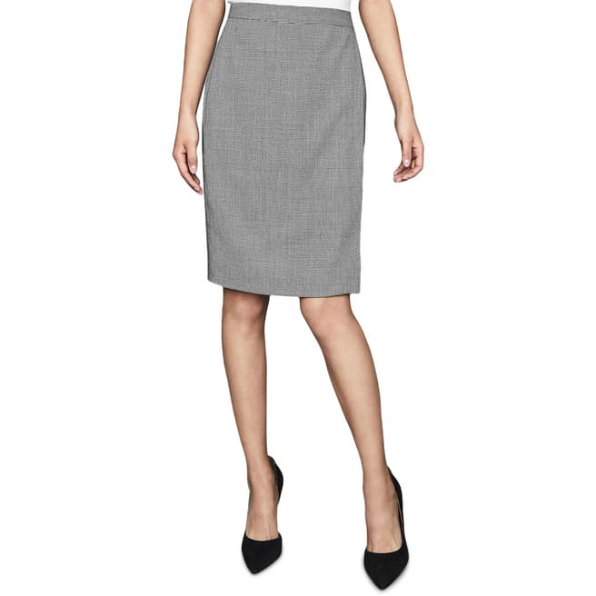 Reiss Grey Romy Textured Wool Blend Skirt