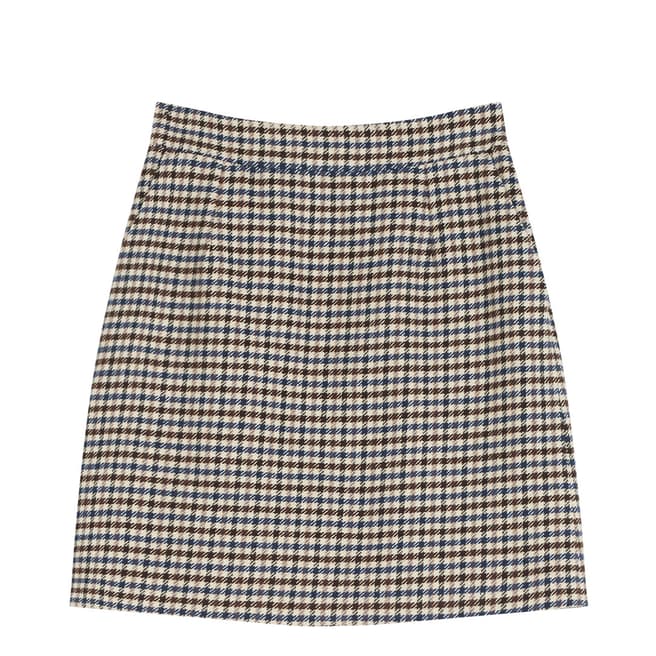 Jigsaw Neutral Heritage Check Mini Skirt