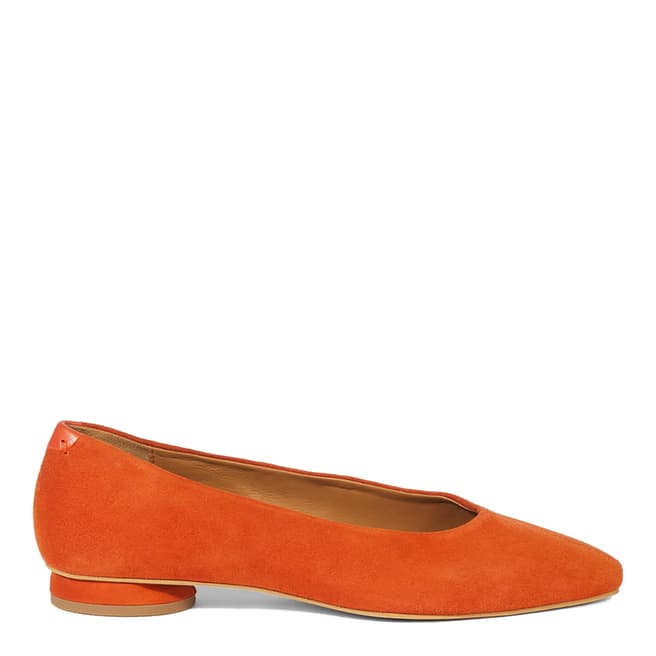 Jigsaw Orange Arla Soft Square Flat Shoes