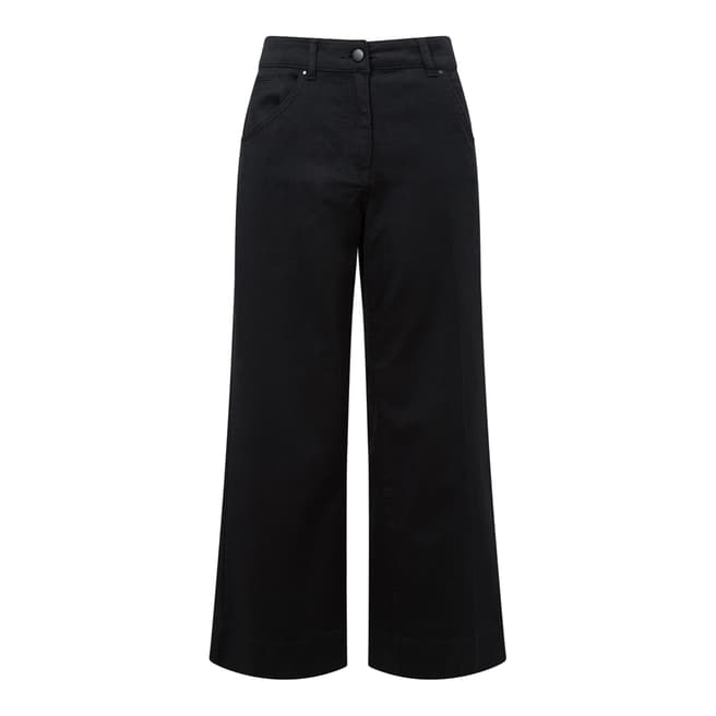 Jigsaw Black Hoxton Crop Flare Stretch Jeans