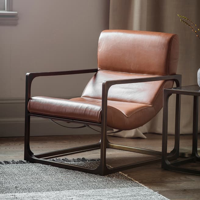 Gallery Living Boda Lounger, Brown Leather