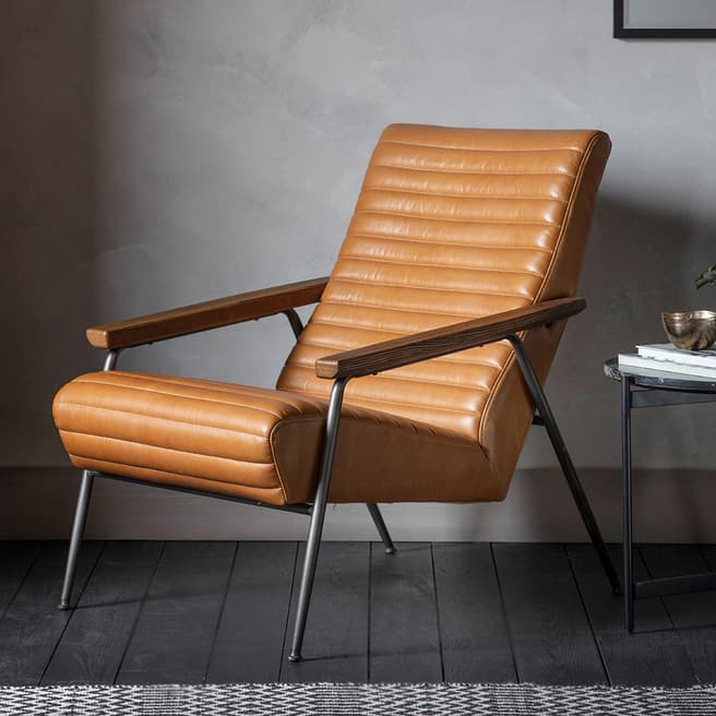 Gallery Living Lucera Armchair, Brown Leather