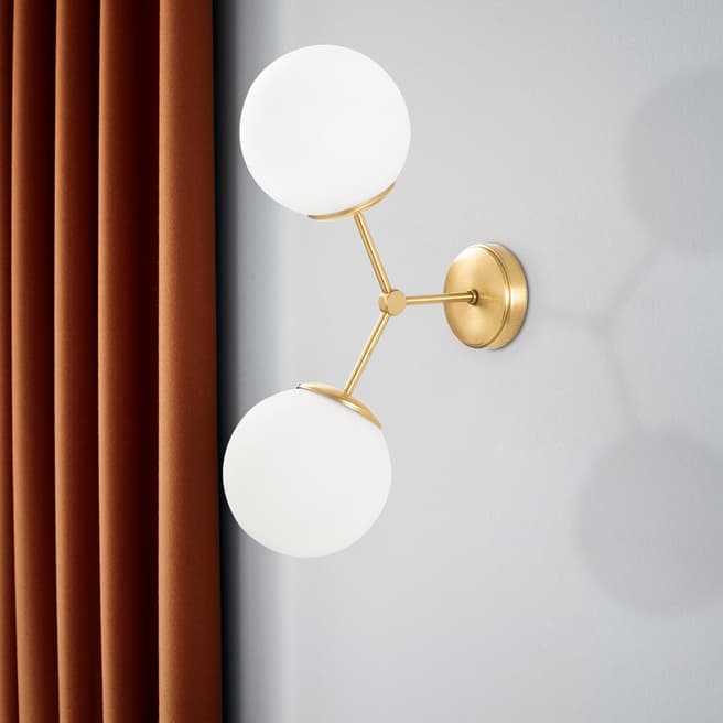 Decortie Gold Double Sphere Wall Light
