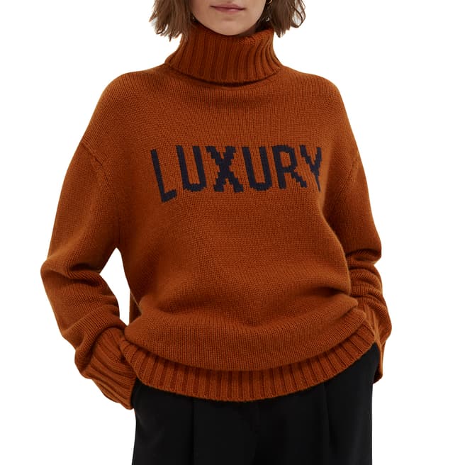 Chinti and Parker Ginger/Black Luxury Cashmere Sweater