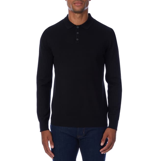 Gianni Feraud Black Plain Polo Shirt