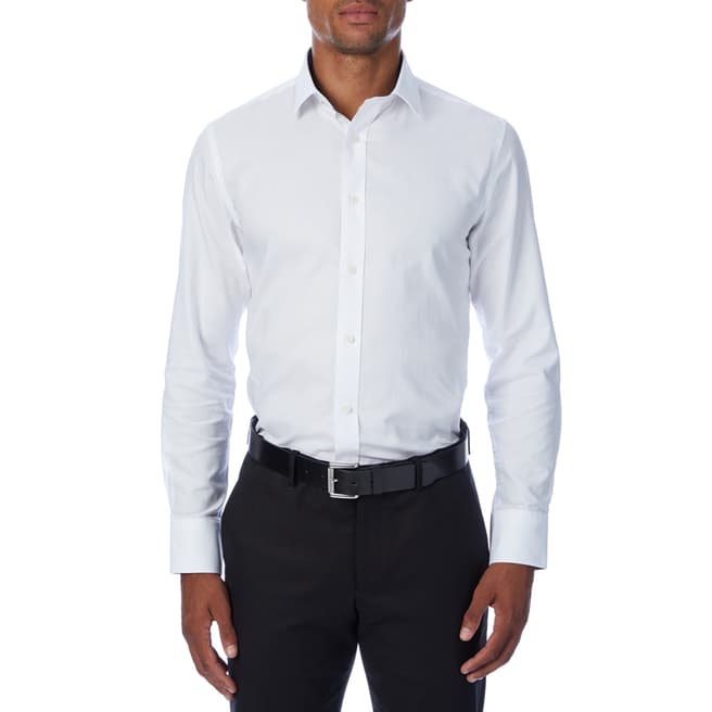 Gianni Feraud White Contrast Trim Cotton Shirt