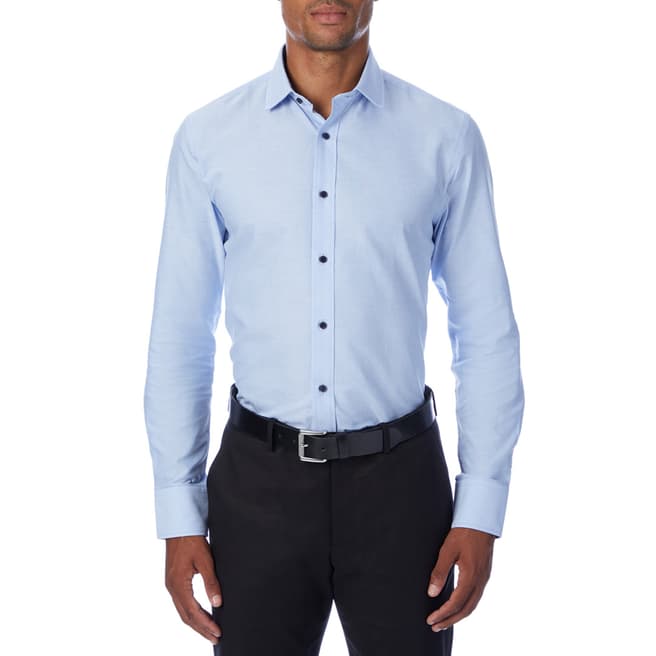 Gianni Feraud Blue Contrast Button Cotton Shirt
