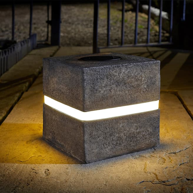 Smart Solar Glam Rock Cube Display - Granite 4L