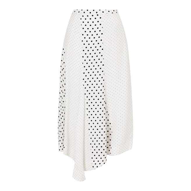 Jigsaw Ivory Spot Asymmetric Skirt