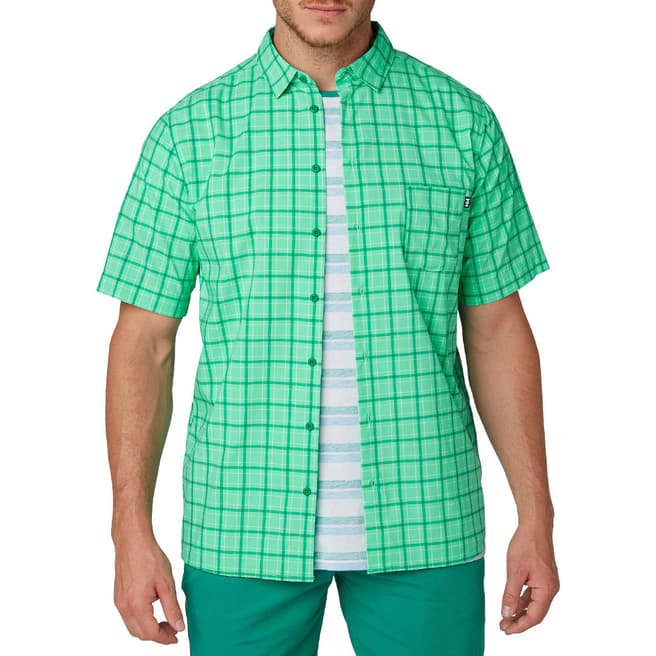 Helly Hansen Men's Green Fjord QD Short Sleeve Shirt