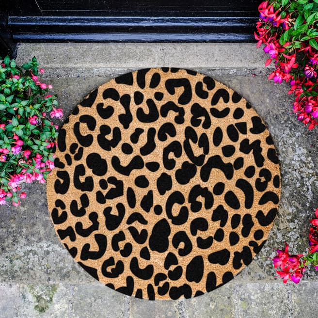 Artsy Doormats Leopard Print Circle Doormat