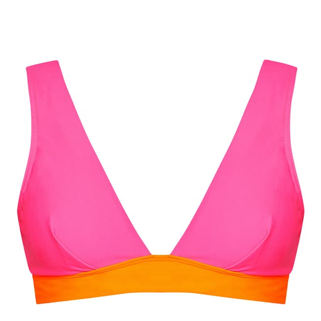 Ted Baker Pink Colour Block Contrast Bikini Top