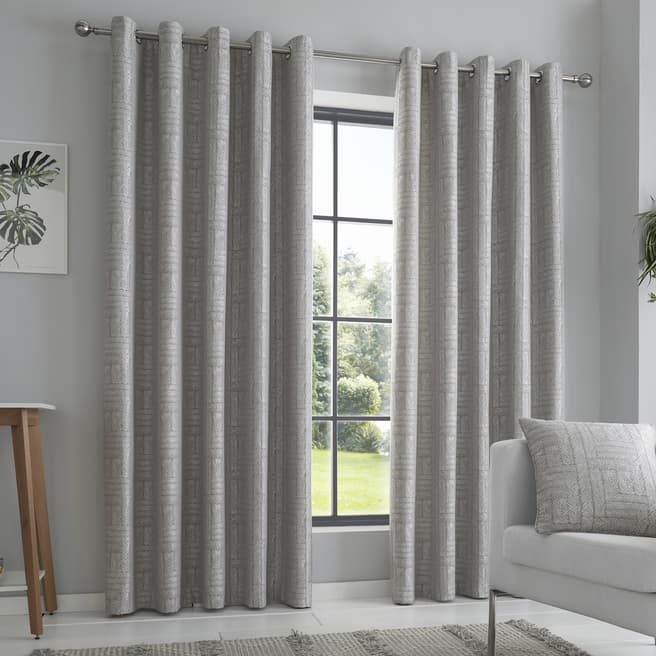 Curtina Charcoal Lowe Pair of Eyelet Curtains, 117x137cm