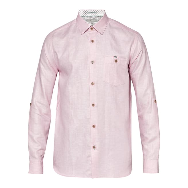 Ted Baker Light Pink Jaames Linen Shirt