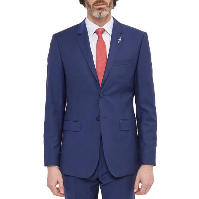 Ted Baker Blue Ademirj Cycling Wool Jacket
