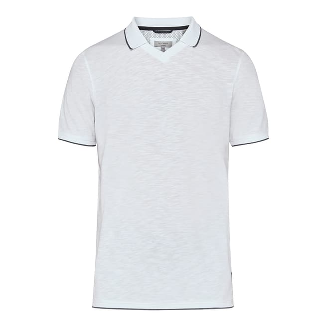 Ted Baker White Pom Trophy Neck Polo