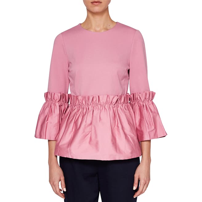 Ted Baker Dusty Pink Sherrly Crop Sleeve Top