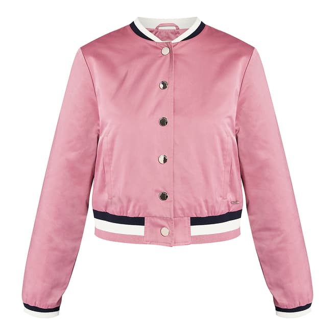 Ted Baker Dusty Pink Cropped Satin Bomber Style Jacket