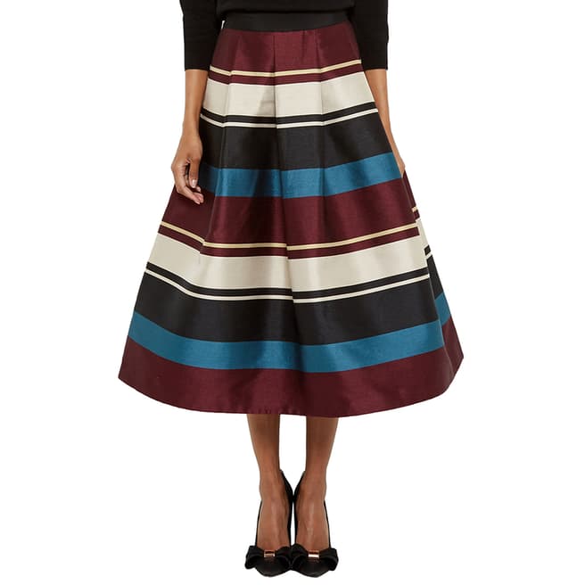 Ted Baker Black Majida Antique Stripe Full Skirt