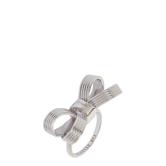 Ted Baker Silver Olka Opulent Bow Ring
