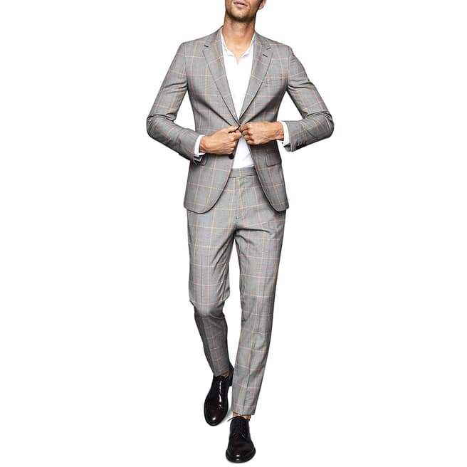 Reiss Grey Check Grand Wool Suit
