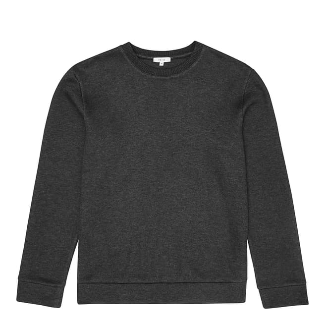 Reiss Charcoal Hatton Knitted Sweatshirt