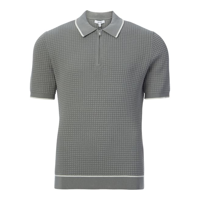 Reiss Grey Morrison Tipped Polo Top