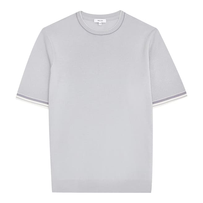 Reiss Soft Blue Titan Cotton/Wool T-Shirt