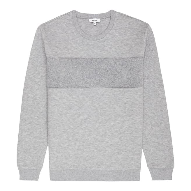 Reiss Grey Arty Block Stripe Sweatshirt