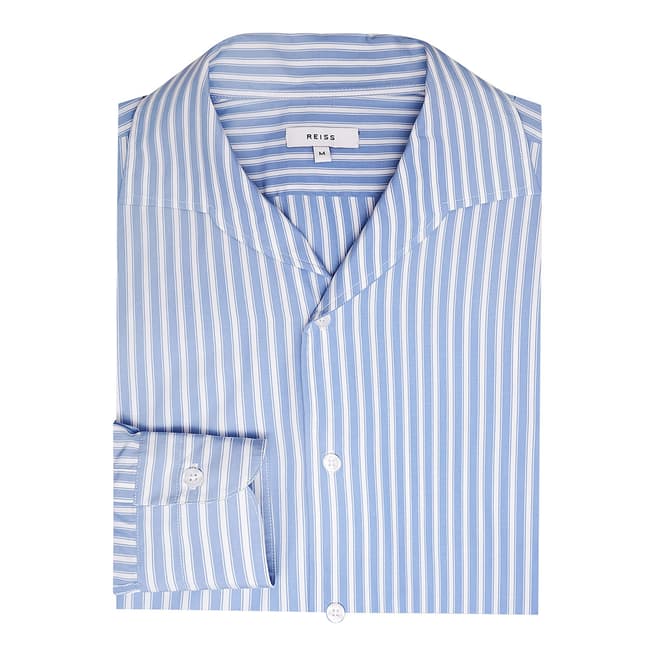 Reiss Soft Blue Sultan Stripe Cotton Shirt