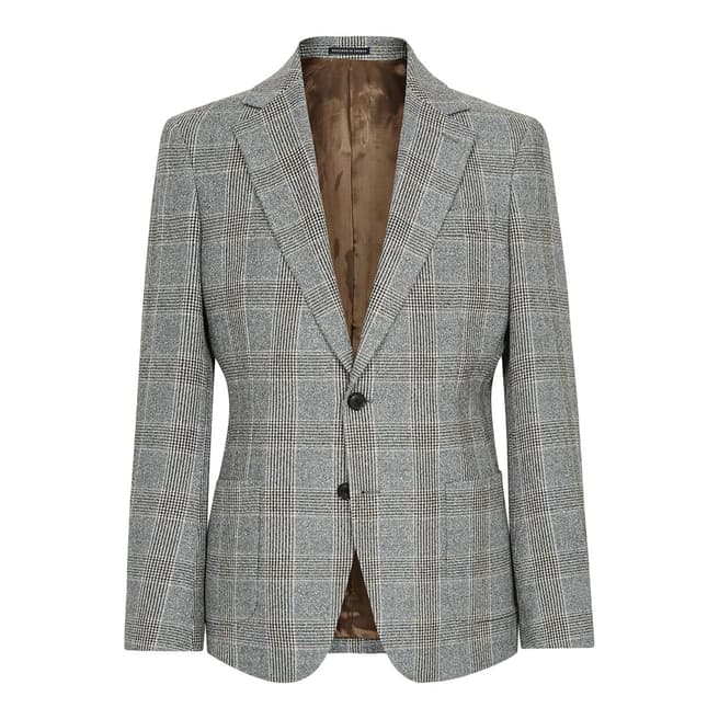Reiss Grey Cob Textured Slim Suit Jacket