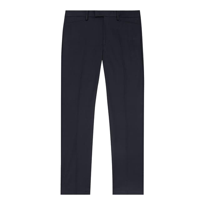 Reiss Navy Eastford Straight Stretch Trousers