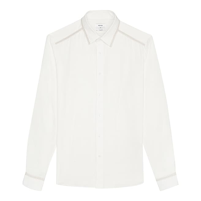 Reiss White Paris Braid Slim Shirt