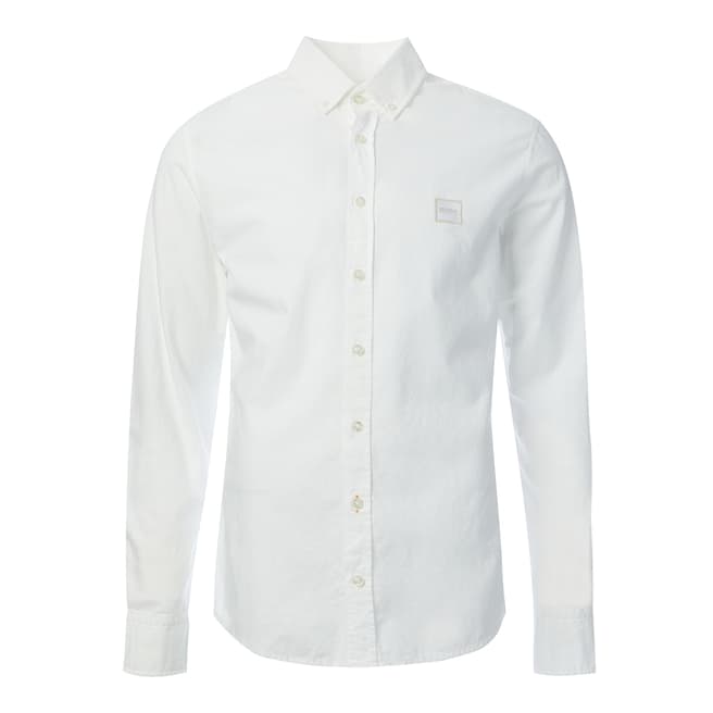 BOSS White Masboot Slim Cotton Shirt