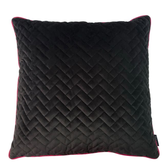 Paoletti Black/Hot Pink Tetris Filled Cushion, 55x55cm