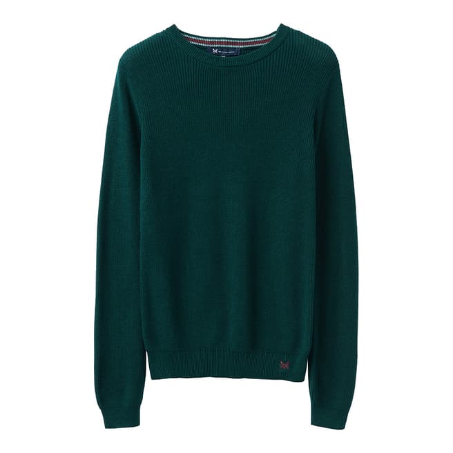 Crew Clothing Green Cable Fishermans Jumper