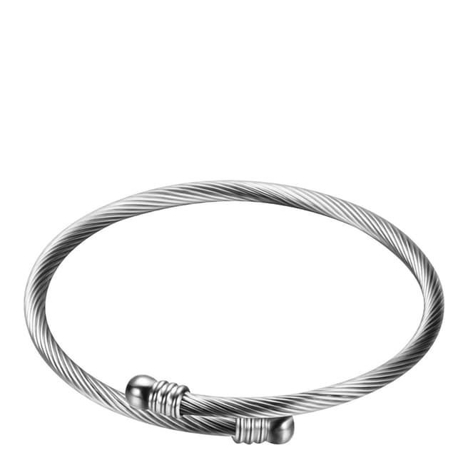 Chloe Collection by Liv Oliver Silver Plated Texture Bangle