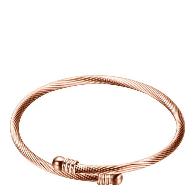 Chloe Collection by Liv Oliver 18K Rose Gold Plated Texture Bangle