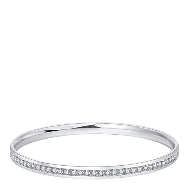 Chloe Collection by Liv Oliver Silver Plated Eternity Embellished Bangle