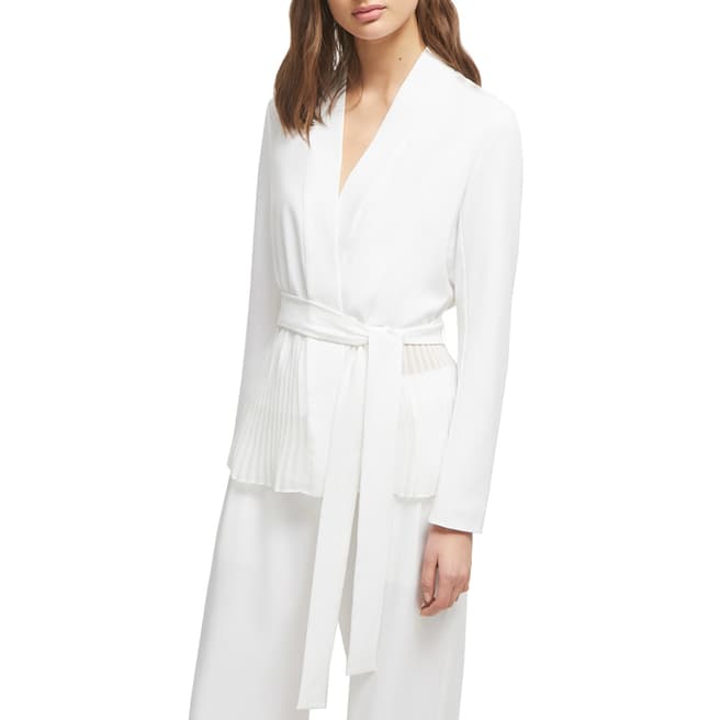 French Connection White Angeline Draped Jacket