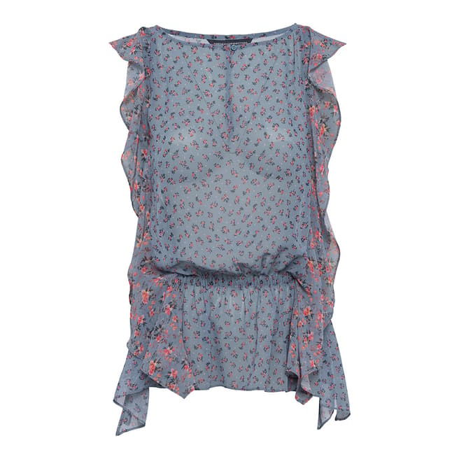 French Connection Blue Celestia Sheer Top