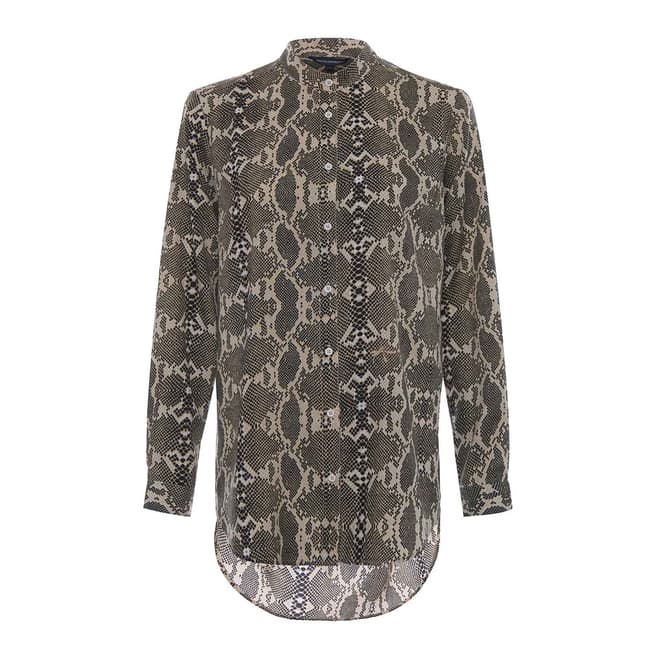 French Connection Snake Print Collarless Shirt